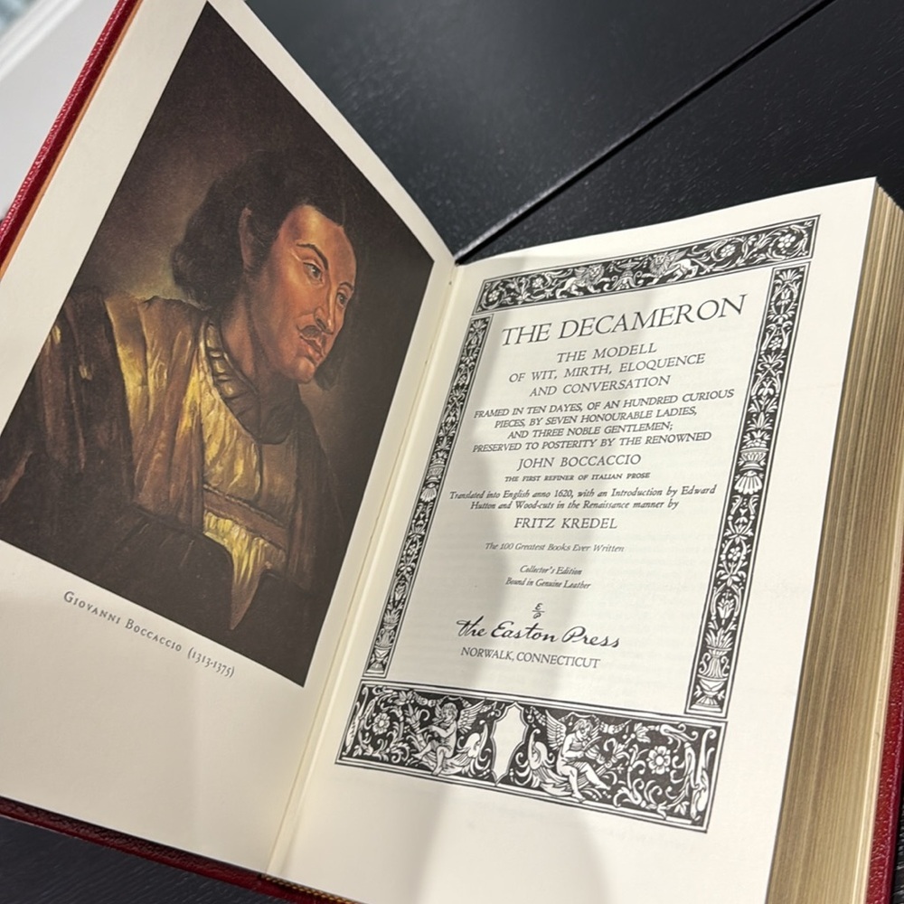 The Decameron by Giovanni Boccaccio Vintage Leather Bound Book - Picture 9 of 12